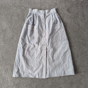 Jonathan Christopher Maxi Leather Skirt Front Button Pleated Cargo Y2K Vintage